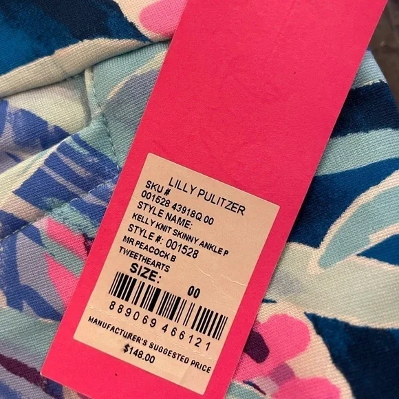 Lilly Pulitzer Mr. Peacock B Tweethearts Kelly Knit Skinny Ankle Pants - Picture 11 of 12
